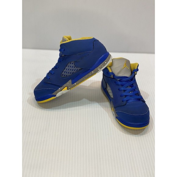 Air Jordan 5 Laney JSP Royal Blue Yellow Child/Toddler/Kids Size 10c Little Boys - Picture 2 of 10